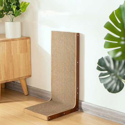 Ξύλινο σκαρίφημα με κυματοειδές χαρτί για γάτες