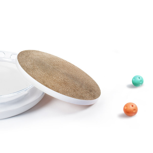 Στρογγυλή ξύστρα για γάτες από κυματοειδές χαρτί