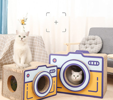 Lainepaberist puidust kast kassidele