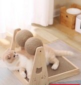 Ξύλινη Ξύστρα για γάτες με κυματοειδές χαρτί