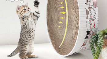 Στρογγυλή ξύστρα για γάτες - από κυματοειδές χαρτί