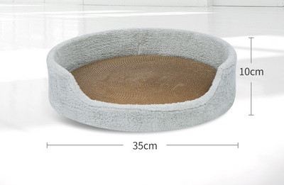 Kaķu skrāpējamās gultas tips pelēkā krāsā