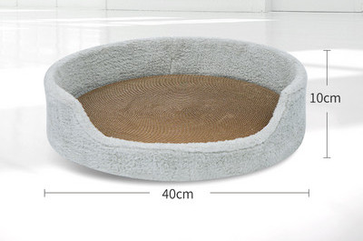 Kaķu skrāpējamās gultas tips pelēkā krāsā