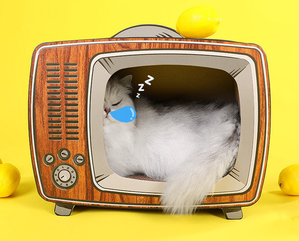 Grebalica za mačke u obliku televizora