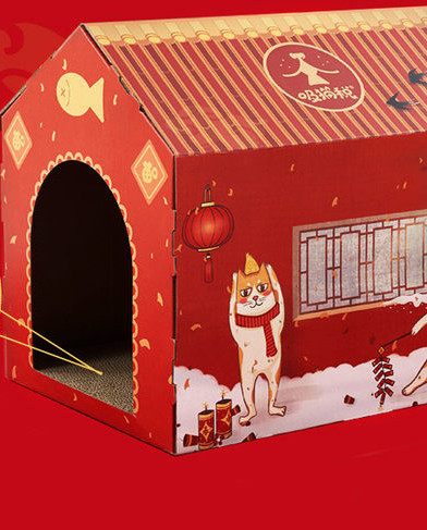 Skrāpējums mājas formā - no gofrētā papīra