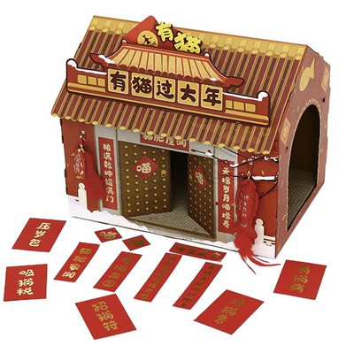 Skrāpējums mājas formā - no gofrētā papīra