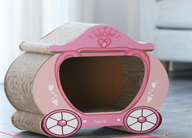 Kaķu skrāpis no gofrētā papīra - divi modeļi