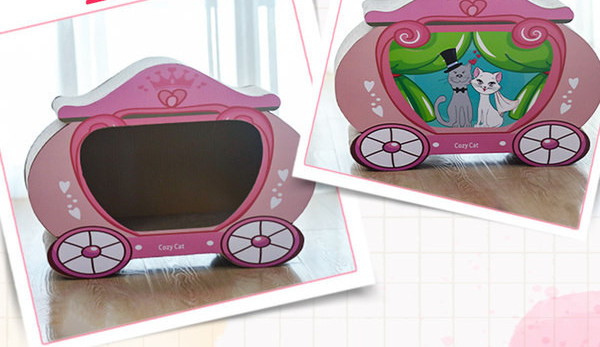 Kaķu skrāpis no gofrētā papīra - divi modeļi