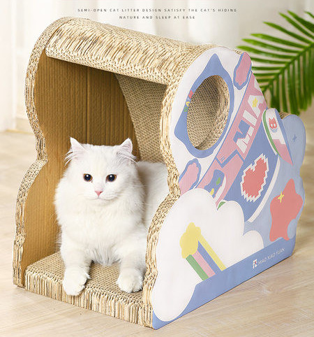 Ξυστήρα για γάτες με μέρος για παιχνίδι και ύπνο