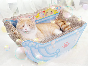 Κρεβάτι τύπου γάτα scratcher σε δύο χρώματα