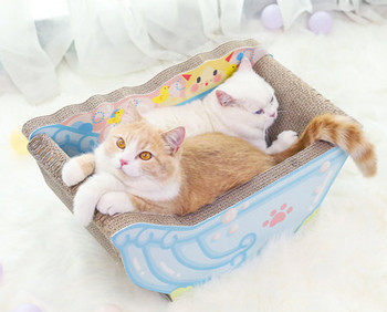 Κρεβάτι τύπου γάτα scratcher σε δύο χρώματα