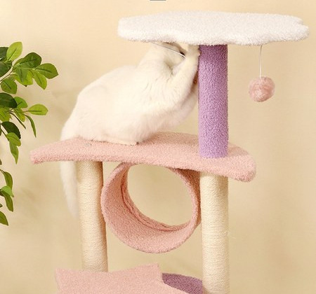 Alpinist pisică cu mâzgăli și mingi de joacă