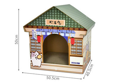 Zgarietor in forma de casa pentru pisici