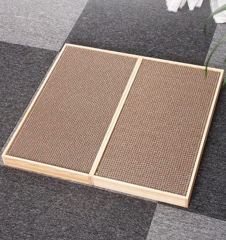 Zgarietor dreptunghiular pentru pisici din lemn si carton