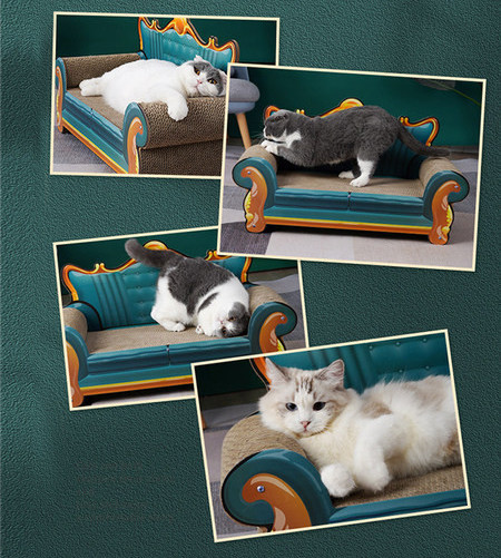 Kačių sofa su draskytuku – keli modeliai