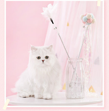 Kassi mängupulk sulgede ja metallist kaunistusega