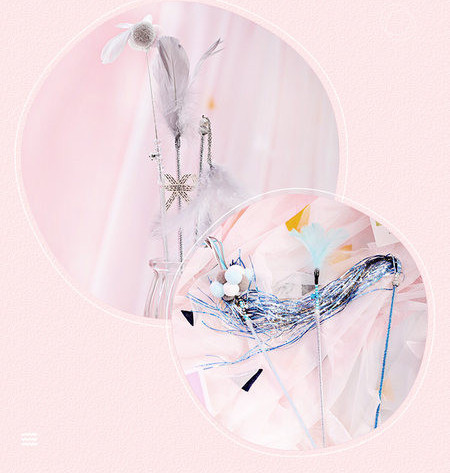 Kassi mängupulk sulgede ja metallist kaunistusega