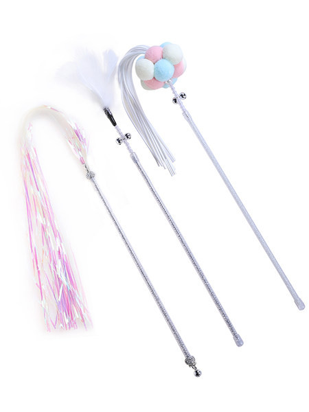 Kassi mängupulk sulgede ja metallist kaunistusega