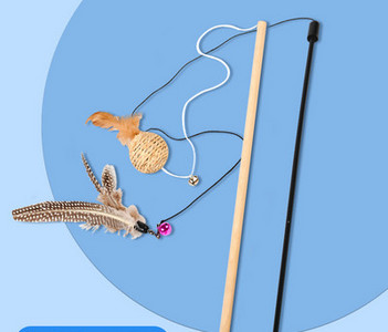 Undiță de pescuit tip jucărie distractivă pentru pisici