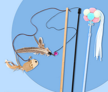 Undiță de pescuit tip jucărie distractivă pentru pisici