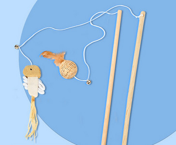 Undiță de pescuit tip jucărie distractivă pentru pisici