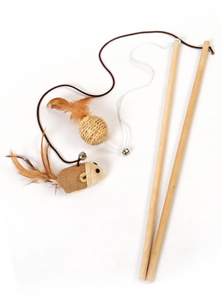 Undiță de pescuit tip jucărie distractivă pentru pisici