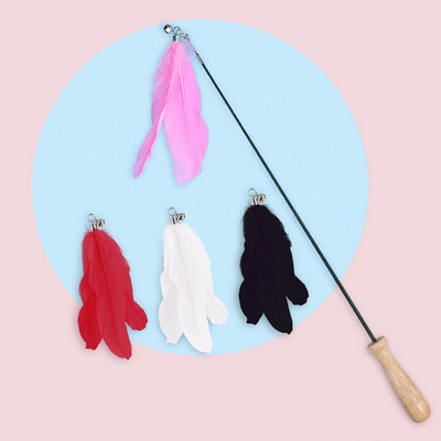 Undiță jucărie pentru pisici cu pene