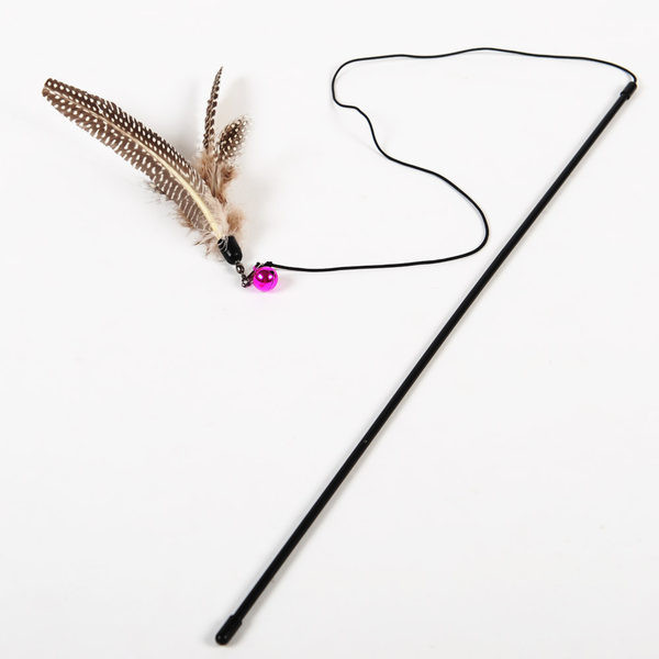 Undiță jucărie pentru pisici cu pene