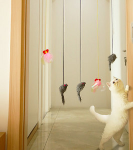 Παιχνίδι καλάμι  για γάτες γκρι χρώμα