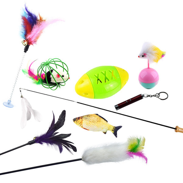 Undiță de pescuit tip jucărie distractivă pentru pisici