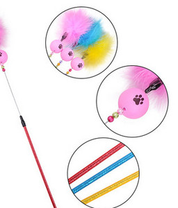 Undiță de pescuit jucărie pentru pisici cu puf