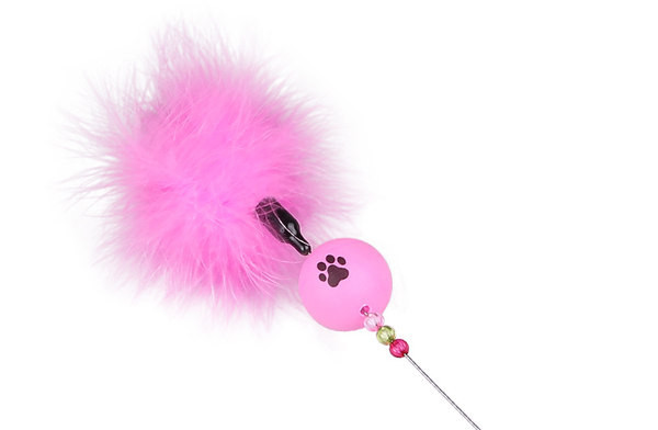 Undiță de pescuit jucărie pentru pisici cu puf