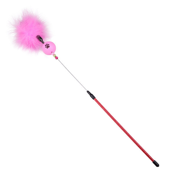 Undiță de pescuit jucărie pentru pisici cu puf