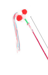 Igračka štap s perjem i metalnim elementima za mačke