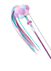 Igračka štap s perjem i metalnim elementima za mačke