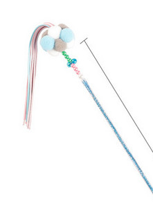 Igračka štap s perjem i metalnim elementima za mačke