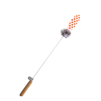 Jucărie distractivă pentru pisici cu pene și pompon