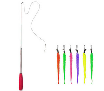 Undiță jucărie pentru pisici mai multe modele cu pene