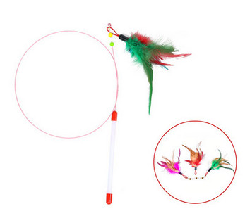 Undiță jucărie pentru pisici mai multe modele cu pene