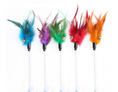 Undiță jucărie pentru pisici mai multe modele cu pene