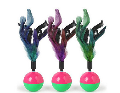 Undiță jucărie pentru pisici mai multe modele cu pene