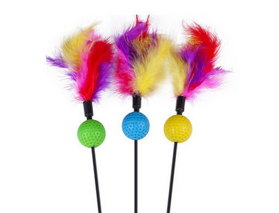 Undiță jucărie pentru pisici mai multe modele cu pene