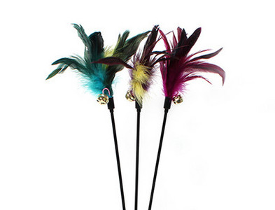 Undiță jucărie pentru pisici mai multe modele cu pene