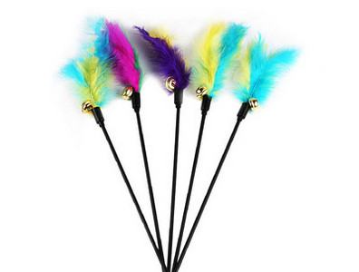 Undiță jucărie pentru pisici mai multe modele cu pene