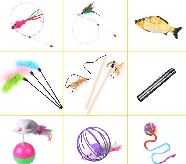 Undiță jucărie pentru pisici mai multe modele cu pene