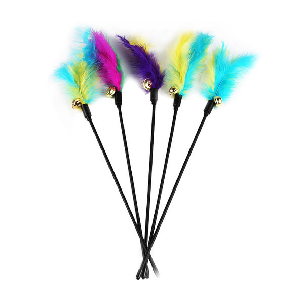 Undiță jucărie pentru pisici mai multe modele cu pene