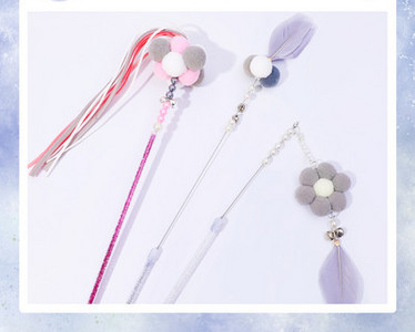 Undiță jucărie cu pandantiv pentru pisici