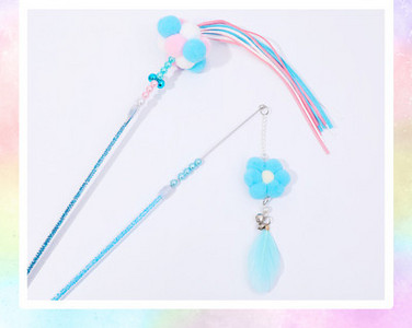 Undiță jucărie cu pandantiv pentru pisici