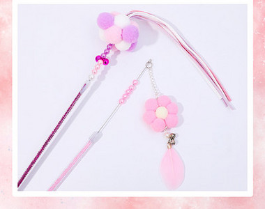 Undiță jucărie cu pandantiv pentru pisici