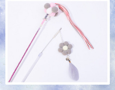 Undiță jucărie cu pandantiv pentru pisici